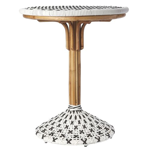 Bennett Rattan Bistro Table, Black 2 Bennett Rattan Bistro Table, Black