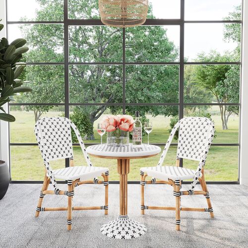 Bennett Rattan Bistro Table, Black 5 Bennett Rattan Bistro Table, Black