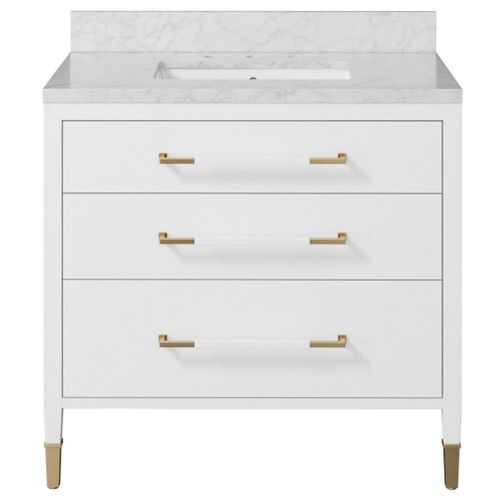 Verona 36" Vanity with Rectangular Undermount Sink, White 5 Verona 36" Vanity with Rectangular Undermount Sink, White