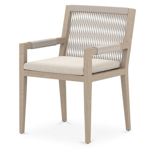 Jasper Outdoor Dining Chair, Washed Brown/Faye Sand 1 Jasper Outdoor Dining Chair, Washed Brown/Faye Sand