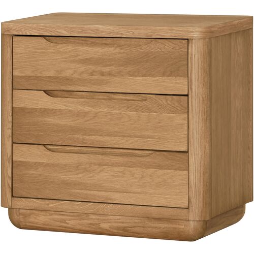 Ruvan 3-Drawer Nightstand, Brown 1 Ruvan 3-Drawer Nightstand, Brown