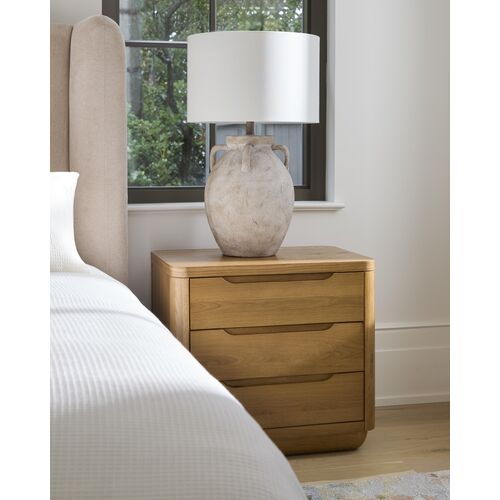 Ruvan 3-Drawer Nightstand, Brown 2 Ruvan 3-Drawer Nightstand, Brown
