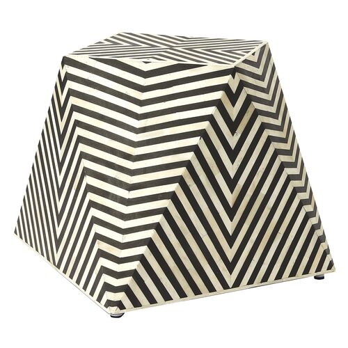 Amara Bone Inlay Side Table, Black/Ivory 2 Amara Bone Inlay Side Table, Black/Ivory