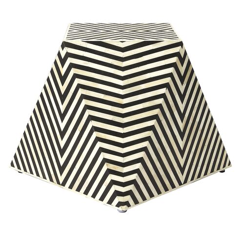 Amara Bone Inlay Side Table, Black/Ivory 3 Amara Bone Inlay Side Table, Black/Ivory