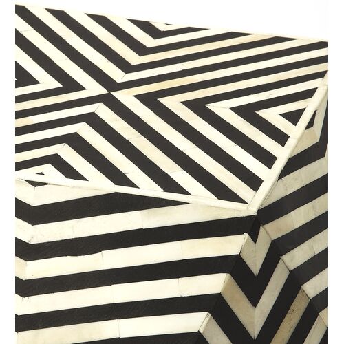 Amara Bone Inlay Side Table, Black/Ivory 5 Amara Bone Inlay Side Table, Black/Ivory