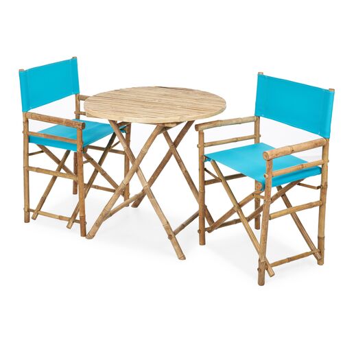 Round 3-Pc Dining Set, Aqua 1 Round 3-Pc Dining Set, Aqua