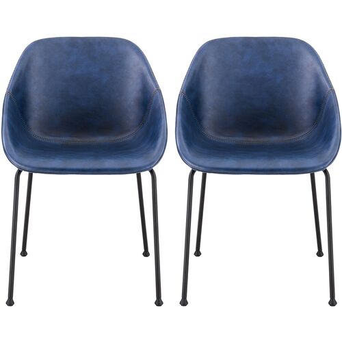 S/2 Ryan Side Chairs, Dark Blue 1 S/2 Ryan Side Chairs, Dark Blue