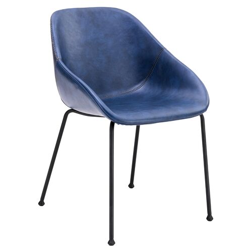 S/2 Ryan Side Chairs, Dark Blue 2 S/2 Ryan Side Chairs, Dark Blue