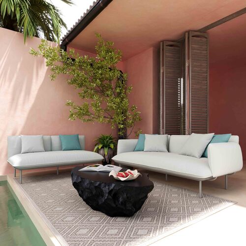 Arabella Outdoor Loveseat, Light Grey 2 Arabella Outdoor Loveseat, Light Grey