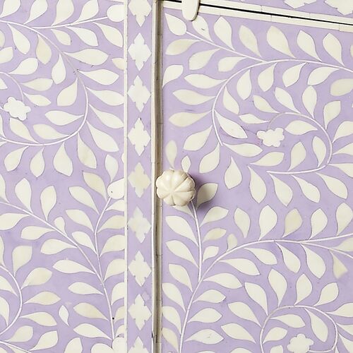 Layla Bone Inlay Console Chest, Lavender 2 Layla Bone Inlay Console Chest, Lavender