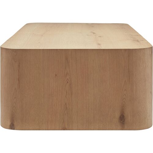 Oleandra Arch Base Oak Coffee Table, Brown 4 Oleandra Arch Base Oak Coffee Table, Brown