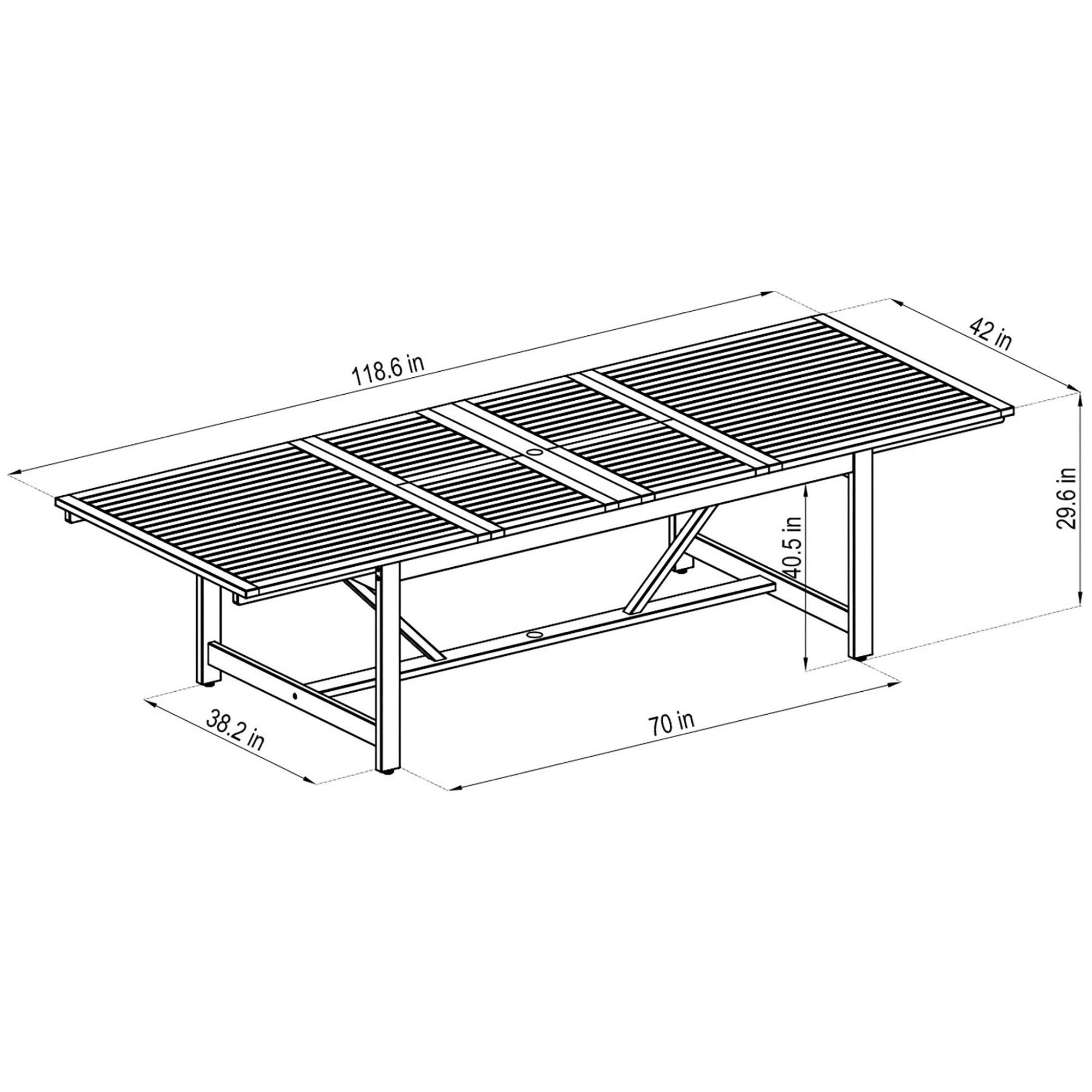 Astor 9-Pc Rectangular Extension Outdoor Eucalyptus Dining Set 10 Astor 9-Pc Rectangular Extension Outdoor Eucalyptus Dining Set