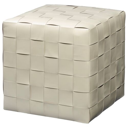 Woven Leather Ottoman 1 Woven Leather Ottoman