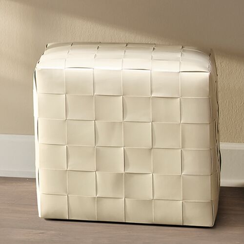 Woven Leather Ottoman 2 Woven Leather Ottoman