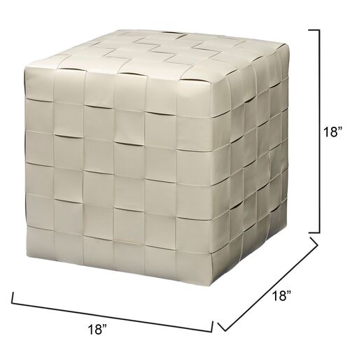 Woven Leather Ottoman 4 Woven Leather Ottoman
