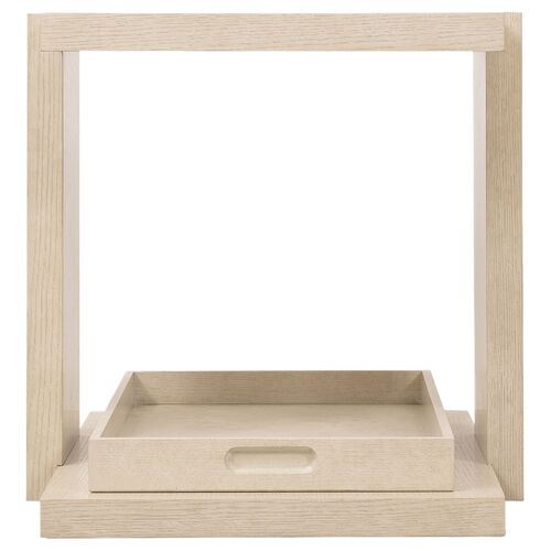 Westwood Oak Removable Tray End Table, Limestone 3 Westwood Oak Removable Tray End Table, Limestone