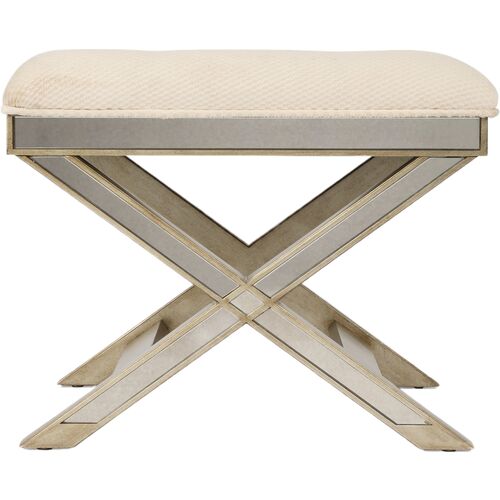 Graham Mirrored Ottoman, Silver 3 Graham Mirrored Ottoman, Silver