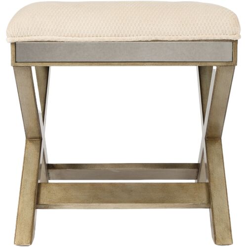 Graham Mirrored Ottoman, Silver 4 Graham Mirrored Ottoman, Silver