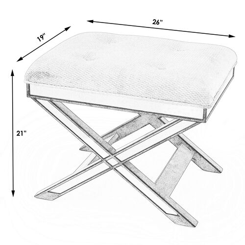 Graham Mirrored Ottoman, Silver 7 Graham Mirrored Ottoman, Silver