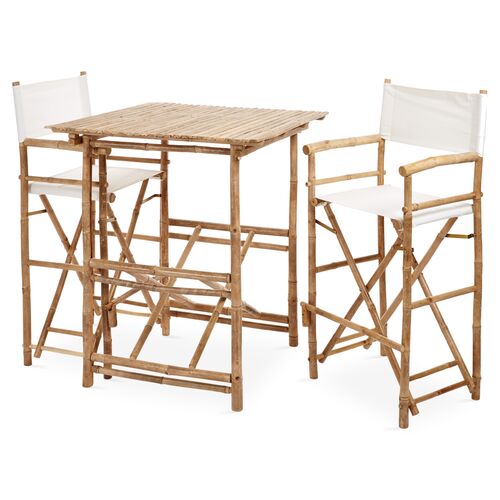 High 3-Pc Dining Set, White 1 High 3-Pc Dining Set, White