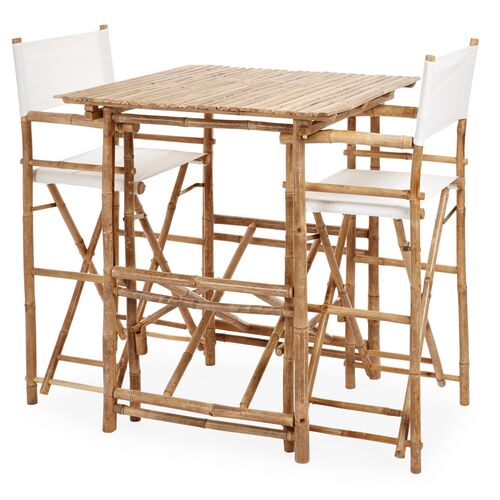 High 3-Pc Dining Set, White 2 High 3-Pc Dining Set, White