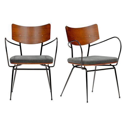 S/2 Marcos Armchairs, Dark Gray 1 S/2 Marcos Armchairs, Dark Gray