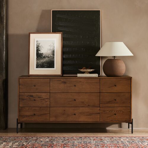 Meena 9-Drawer Dresser, Amber Oak 12 Meena 9-Drawer Dresser, Amber Oak