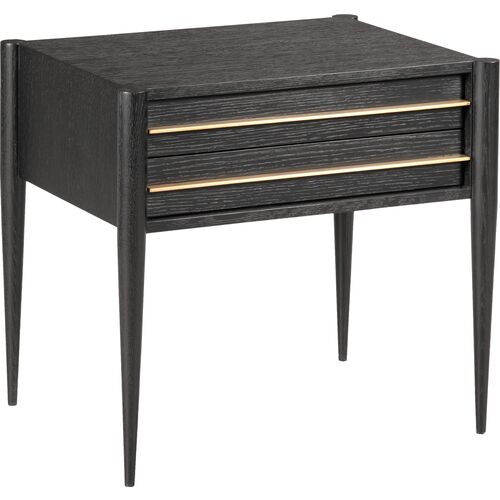Archer Bedside Table, Black/Brass 1 Archer Bedside Table, Black/Brass