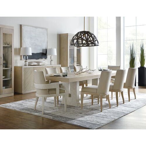 Cascade Rectangular Extension Dining Table, Terrain/Textured Crackled Gesso 6 Cascade Rectangular Extension Dining Table, Terrain/Textured Crackled Gesso