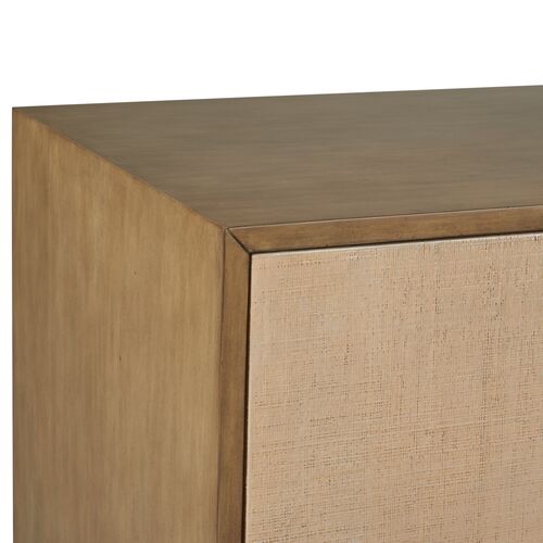 Avery Raffia 3-Door Console Table, Gray/Gold 8 Avery Raffia 3-Door Console Table, Gray/Gold