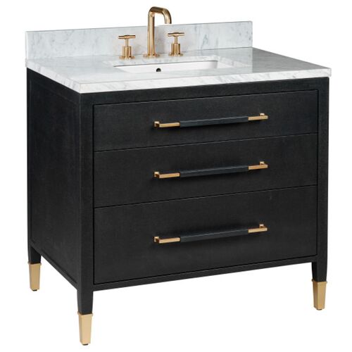 Verona 36" Vanity with Rectangular Undermount Sink, Black
