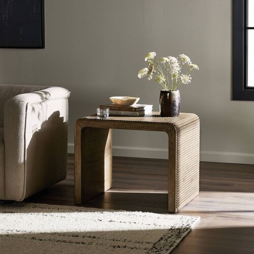 Maisie Reeded End Table, Rustic Grey 2 Maisie Reeded End Table, Rustic Grey