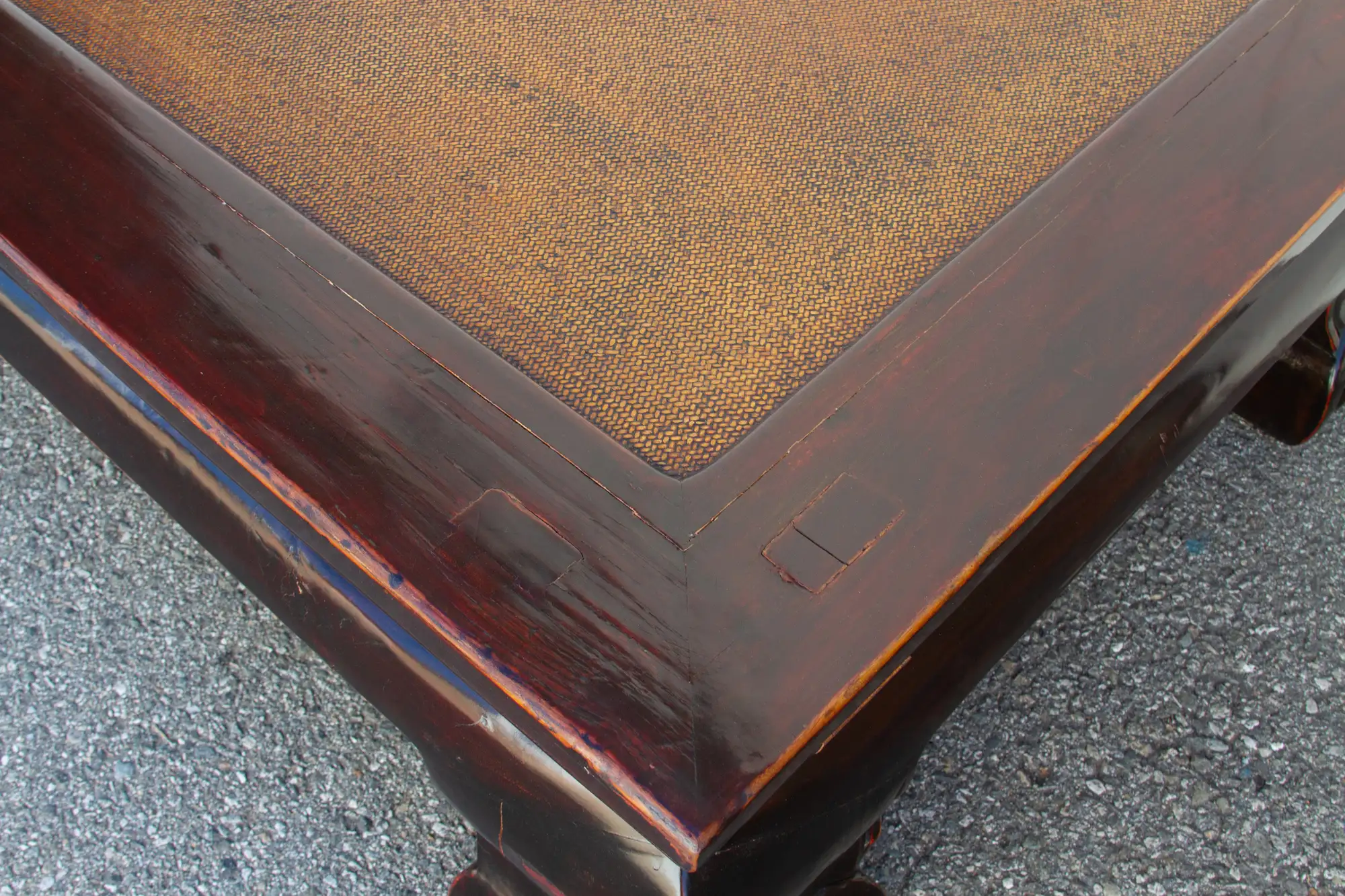 Large Elm and Rattan Coffee Table 5 Large Elm and Rattan Coffee Table