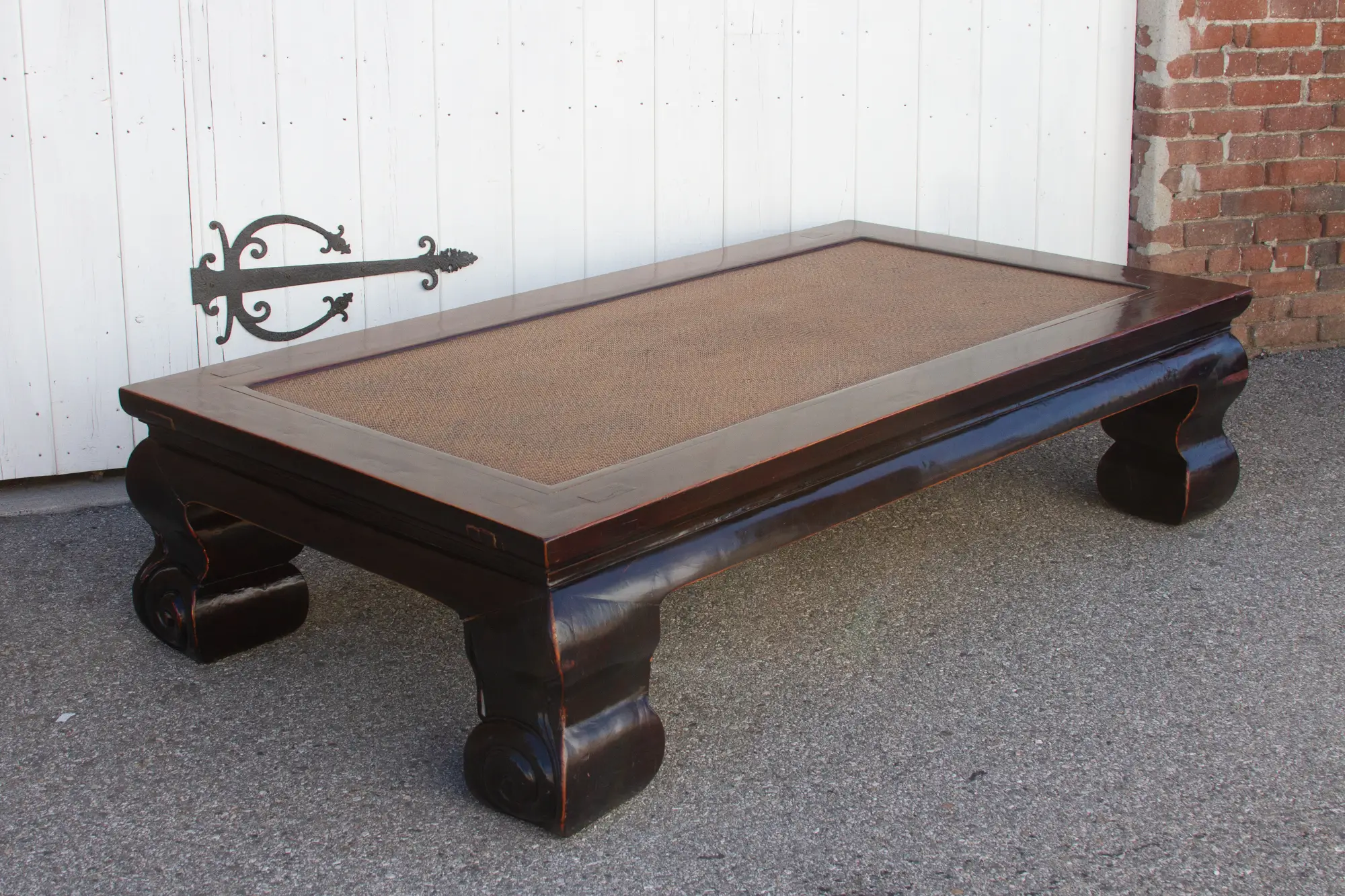 Large Elm and Rattan Coffee Table 7 Large Elm and Rattan Coffee Table