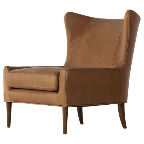 Linnea Wingback Leather Chair 1 Linnea Wingback Leather Chair