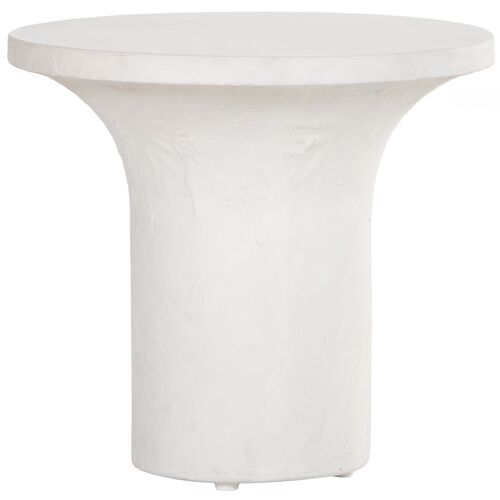 Cove Outdoor Low End Table, Plaster White Concrete 1 Cove Outdoor Low End Table, Plaster White Concrete