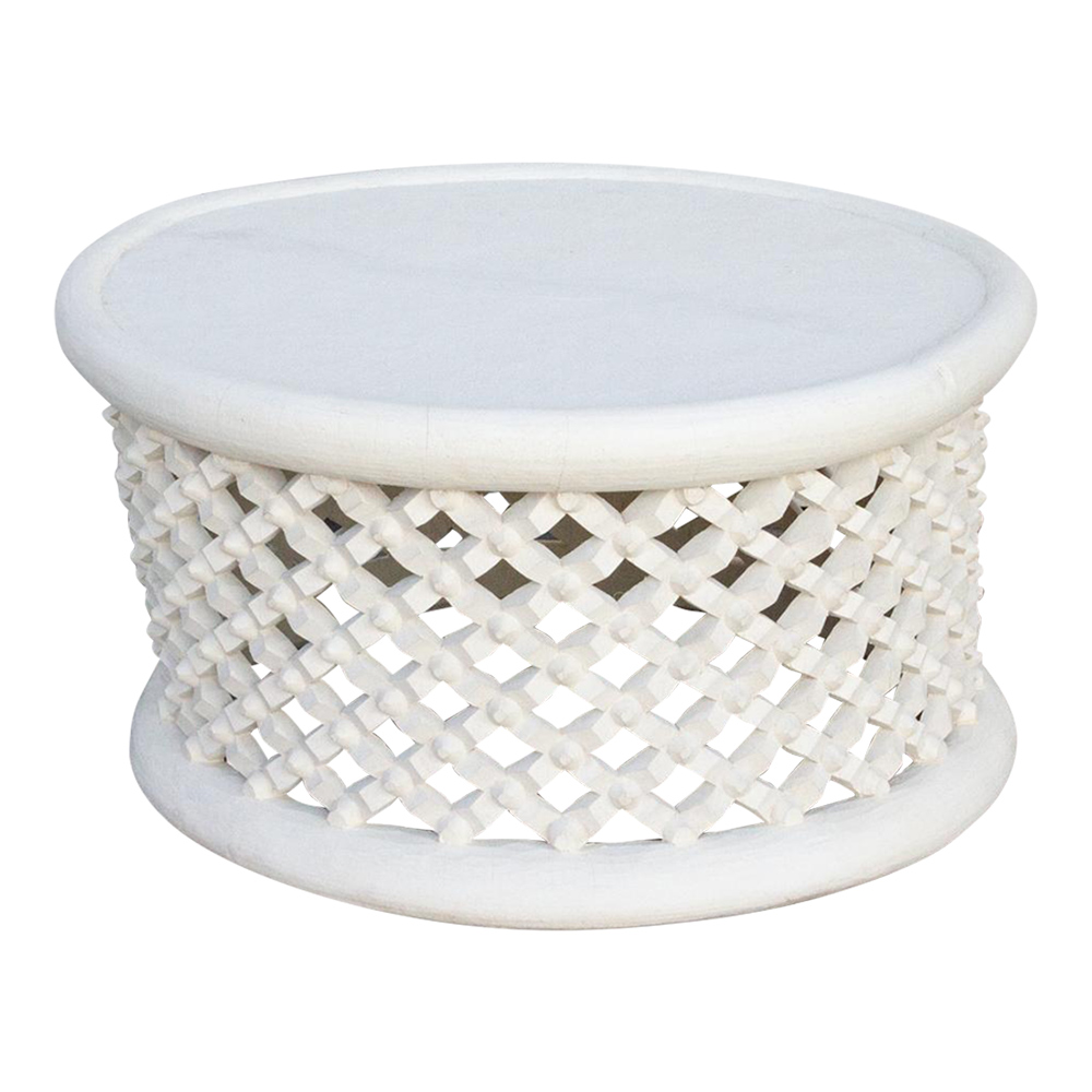 Aged White Bamileke Round Table