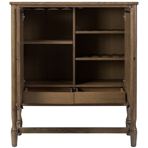 Bari Oak Bar Cabinet 3 Bari Oak Bar Cabinet