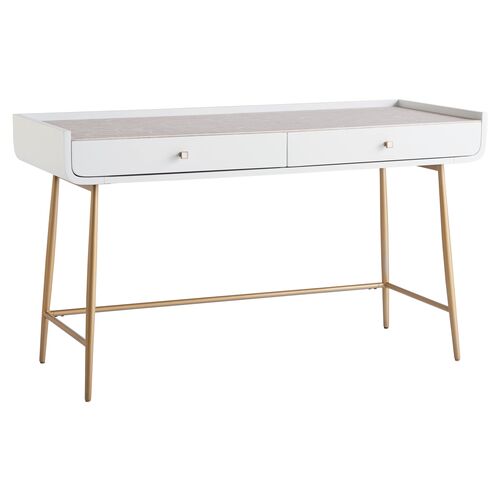 Allure Vanity Desk, White Lacquer