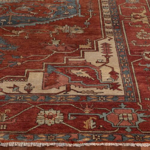 Antique Weave Serapi hand-knotted Rug, Rust/Ivory 3 Antique Weave Serapi hand-knotted Rug, Rust/Ivory