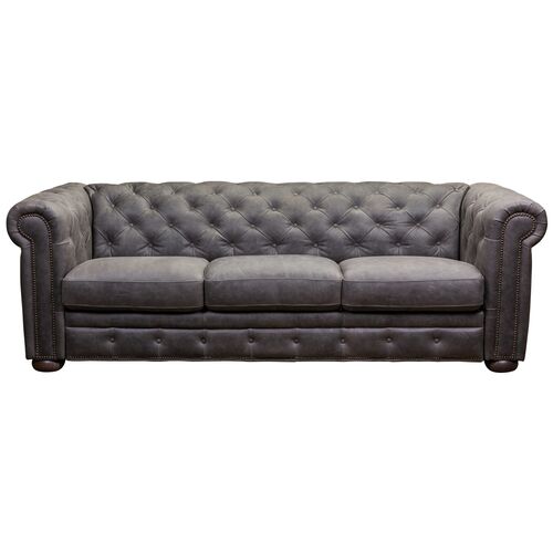 Pennington Tufted Leather Sleeper Sofa