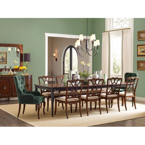 Charleston Leg Rectangular Extension Dining Table, Black Cherry 10 Charleston Leg Rectangular Extension Dining Table, Black Cherry