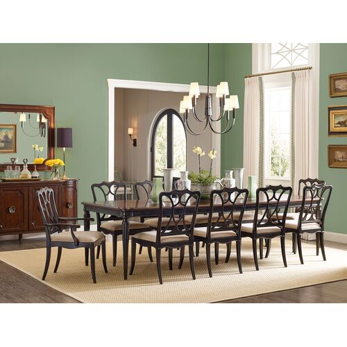 Charleston Leg Rectangular Extension Dining Table, Black Cherry 8 Charleston Leg Rectangular Extension Dining Table, Black Cherry