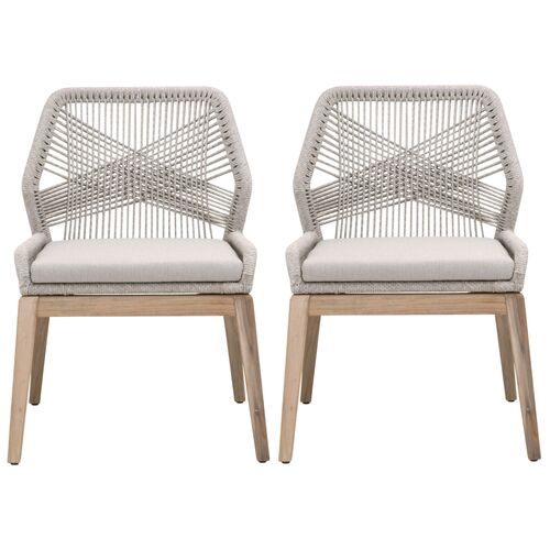 S/2 Easton Outdoor Rope Side Chairs, Taupe/Pumice 1 S/2 Easton Outdoor Rope Side Chairs, Taupe/Pumice