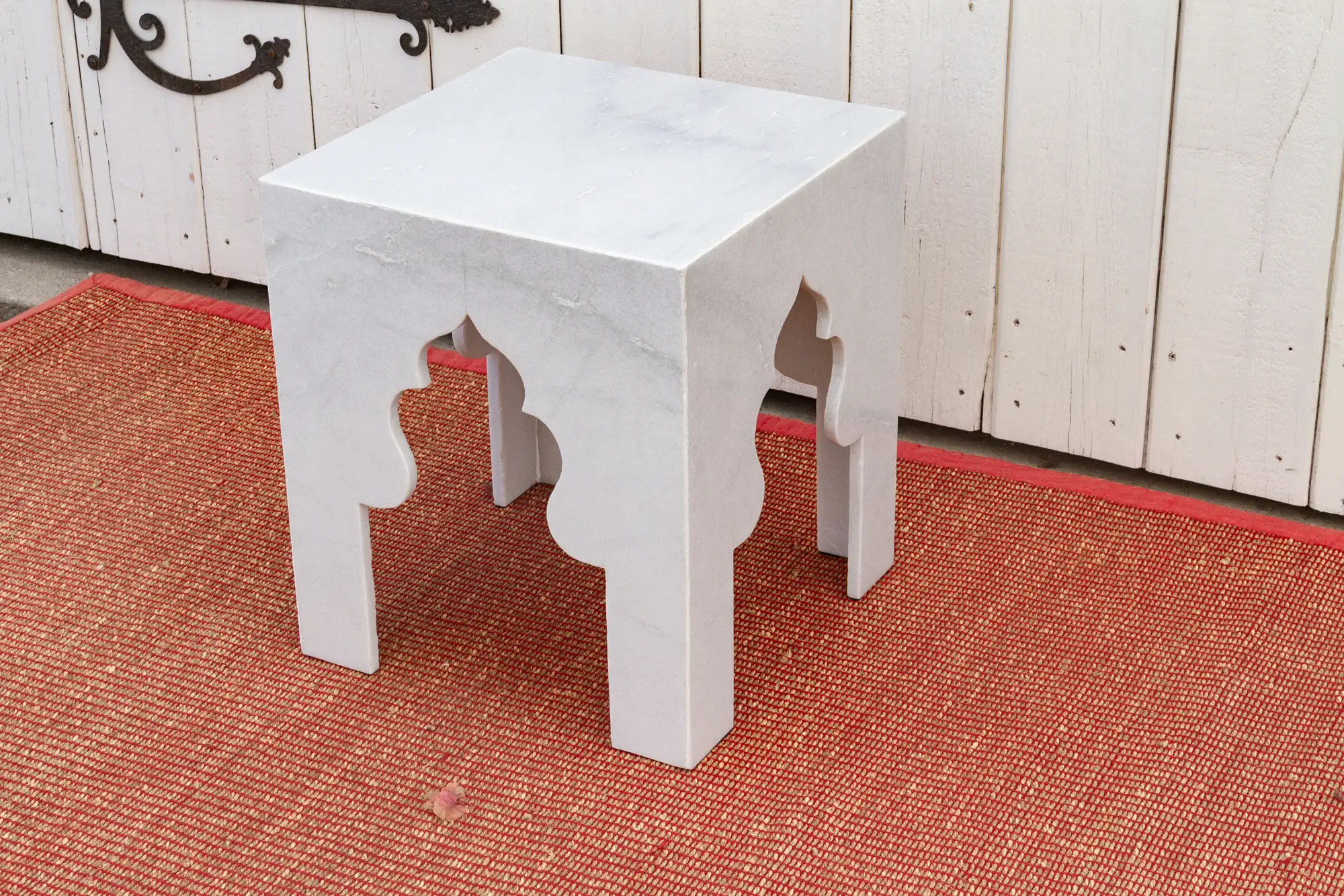 Pair of Small Taj Marble Side Tables 4 Pair of Small Taj Marble Side Tables