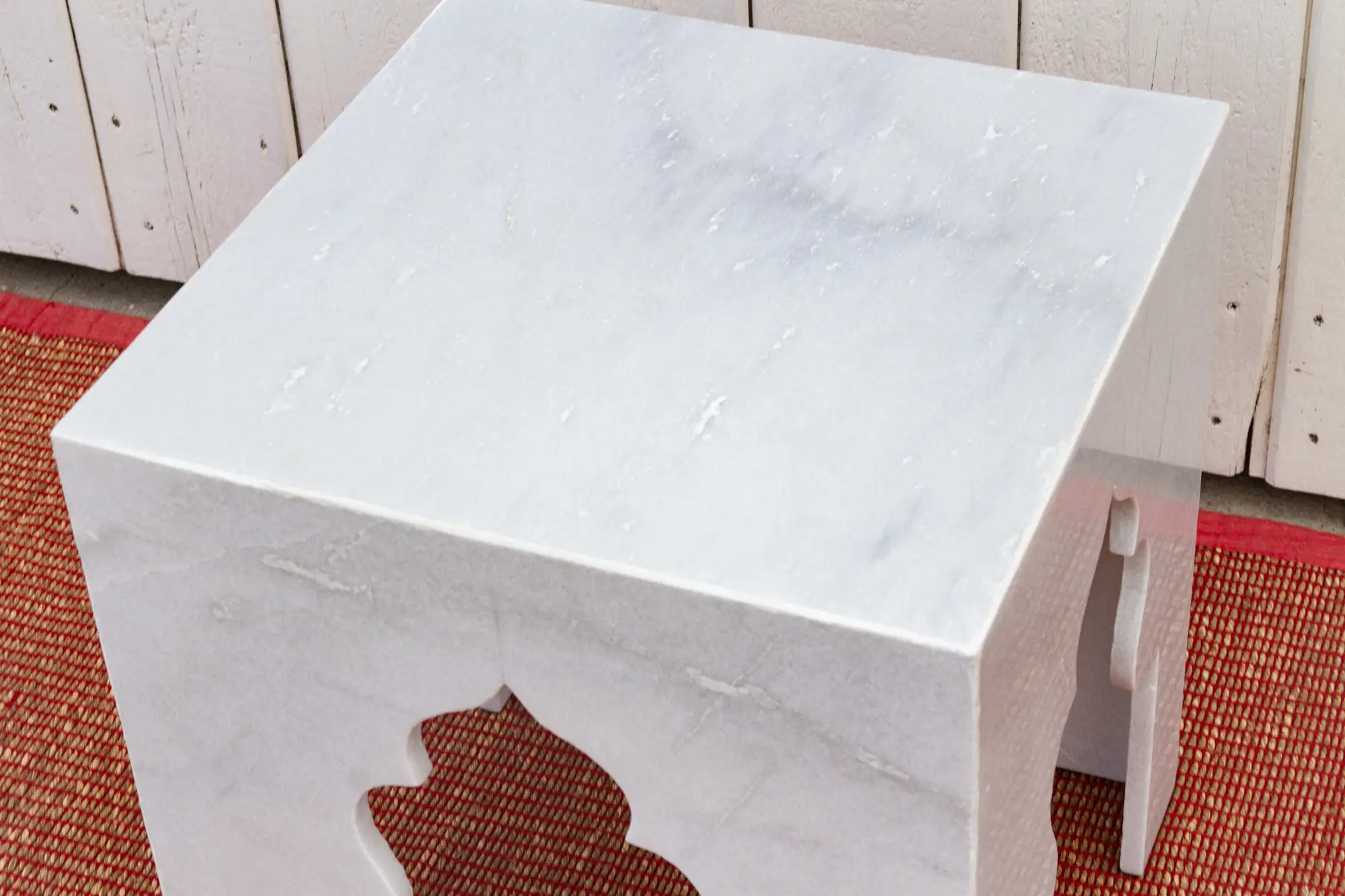 Pair of Small Taj Marble Side Tables 5 Pair of Small Taj Marble Side Tables
