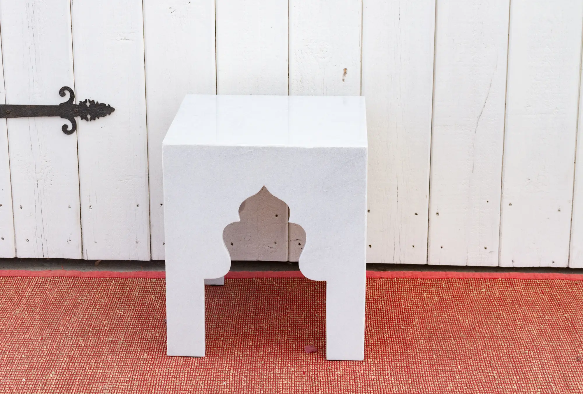 Pair of Small Taj Marble Side Tables 6 Pair of Small Taj Marble Side Tables