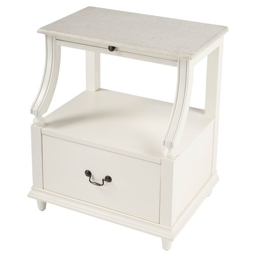 Liam Marble 1-Drawer Nightstand 1 Liam Marble 1-Drawer Nightstand