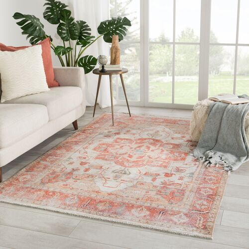 Emily Medallion Rug, Orange 4 Emily Medallion Rug, Orange