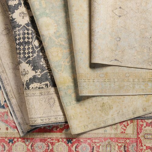 Demi Floral Rug, Light Blue 4 Demi Floral Rug, Light Blue